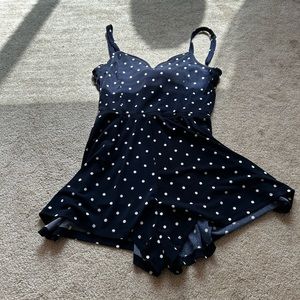 Poka dot navy romper from aeropostale, size small.